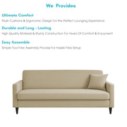 Premium Valkyrie 3 Seater Sofa Set 3 Seater Modern Sofa Set for Living Room (Cream Color Fabric)