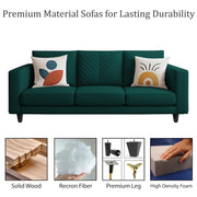 Mikasa 3 Seater Sofa Set for Living Room (Pine Colour Fabric) Premium Fabric Sofa