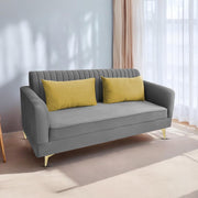 Deren 3 Seater Sofa Set for Living Room (Dark Grey Colour) Premium Fabric Sofa