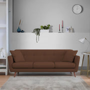 Letty 3 Seater Sofa Set for Living Room (Brown Colour) Premium Fabric Sofa