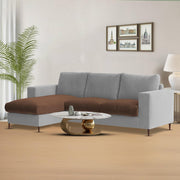 Charmi LHS 4 Seater L Shape Sofa Set for Living Room (Brown Grey Fabric) Premium Fabric Sofa