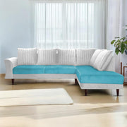 Casaliving Bradley LHS 4 Seater L Shape Sofa Set for Living Room (Black Grey Fabric) Premium Fabric Sofa