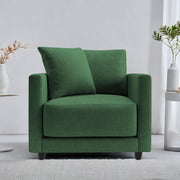 Dominic 1 Seater Sofa Set for Living Room (Black Grey Fabric) Premium Fabric Sofa