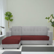 Fracher LHS 4 Seater L Shape Sofa Set for Living Room (Maroon Grey Fabric) Premium Fabric Sofa