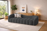 Ariana Modern Premium Boucle Fabric Sofa, Upholstered 3 Seater Sofa Set for Living Room, (Black Colour) Premium Boucle Fabric Sofa