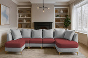 Zoe 8 Seater U Shape Sofa Set for Living Room (Black Grey Colour) Premium Fabric Sofa Set Living Room