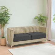 Ember 3 Seater Sofa Set for Living Room (Cream Black Colour) Premium Fabric Sofa