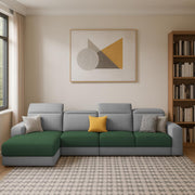 Orion LHS 6 Seater L Shape Sofa Set for Living Room (Green Grey Colour) Premium Fabric Sofa