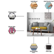 Doraldo 2 Seater Sofa Set for Living Room (Black Colour Fabric) Premium Fabric Sofa for Living Room