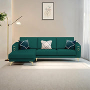 Falco LHS 4 Seater L Shape Sofa Set for Living Room (Pine Fabric) Premium Fabric Sofa