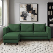 Mikasa 4 Seater LHS L Shape Sofa Set for Living Room (Green Fabric) Premium Fabric Sofa Set for Living Room