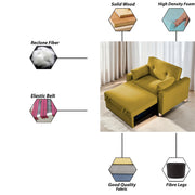 Alfred 1 Seater Sofa Cum Bed Sofa Set for Living Room (Maroon Fabric) Premium Fabric Sofa