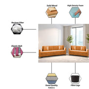 Garcia 3+2 Seater Sofa Set for Living Room (Black - Grey)