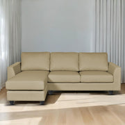Danver LHS 4 Seater L Shape Sofa Set for Living Room (Cream Fabric) Premium Fabric Sofa