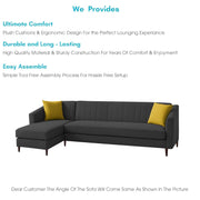 Neyami LHS 6 Seater L Shape Sofa Set for Living Room (Black) Premium Fabric Sofa Set