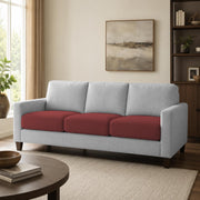 Casaliving Gladino Modern Velvet Fabric Sofa, Tufted Design Upholstered 3 Seater Sofa Set for Living Room, Premium Velvet Fabric Sofa (Black)