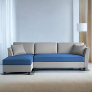 Casaliving Marvin LHS 4 Seater L Shape Sofa Set for Living Room (Black Fabric) Premium Fabric Sofa