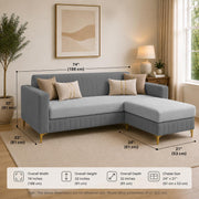Casaliving Daxos 4 Seater L Shape Sofa Set with Movable Ottoman | Flexible Left or Right Layout | Cozy Velvet Fabric | Soft Touch Seating | Modern Designer Sofa for Living Room (Black)
