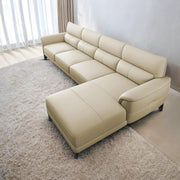 Janifer RHS 6 Seater L Shape Sofa Set for Living Room (Cream Colour) Premium Fabric Sofa Set