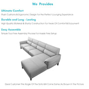 Janifer RHS 6 Seater L Shape Sofa Set for Living Room (Grey Colour) Premium Fabric Sofa Set