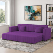 Cameron 3 Seater Sofa Cum Bed for Living Room (Purple Fabric) Premium Fabric Sofa