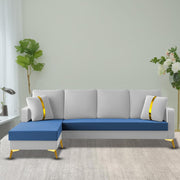 Casaliving Mandis LHS 4 Seater L Shape Sofa Set for Living Room (Black Fabric) Premium Fabric Sofa