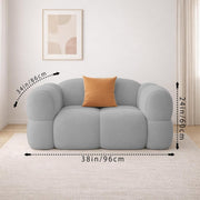 Vetras Modern Velvet Bubble Cloud Sofa, Tufted Design Upholstered 1 Seater Sofa Set for Living Room, (Black Colour) Premium Velvet Fabric Sofa