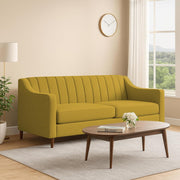 Mobius 3 Seater Sofa Set for Living Room (Yellow Colour Sofa) Premium Fabric Sofa for Living Room
