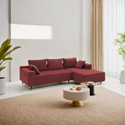 Casaliving Crystal 4 Seater RHS L Shape Sofa Set for Living Room (Black Fabric) Premium Fabric Sofa