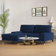 Latieo LHS 2 Seater Lounger L Shape Sofa Set for Living Room (Blue) Premium Fabric Sofa