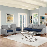 Slove 3 +1 + 1 Seater Sofa Set for Living Room | Color - Cream Black | Premium Fabric Sofa