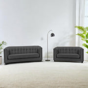 Casaliving Sinclair 3+1+1 Seater Sofa Set for Living Room (Blue Black Colour) Premium Fabric Sofa