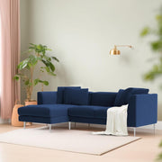 Vesco LHS 4 Seater L Shape Sofa Set for Living Room (Blue) Premium Fabric Sofa