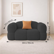 Vetras Modern Velvet Bubble Cloud Sofa, Tufted Design Upholstered 3+1+1 Seater Sofa Set for Living Room, (Black Colour) Premium Velvet Fabric Sofa