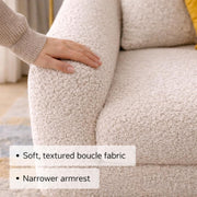 Elora Modern Premium Boucle Fabric Sofa, Upholstered 3 Seater Sofa Set for Living Room, (Black Colour) Premium Boucle Fabric Sofa