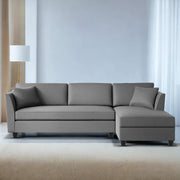 Casaliving Marvin LHS 4 Seater L Shape Sofa Set for Living Room (Black Fabric) Premium Fabric Sofa