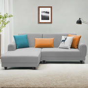 Casaliving Kaven LHS 4 Seater L Shape Sofa Set for Living Room (Black Fabric)