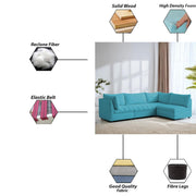 Lenser L Shaped Sofa Set for Living Room (Turquise Fabric) Premium Fabric Sofa Set