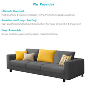 Minta 3 Seater Sofa Set for Living Room (Dark Grey Colour Fabric) Premium Fabric Sofa