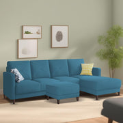 Swaloni RHS 6 Seater L Shape Sofa Set with Center Table for Living Room (Turquise) Premium Fabric Sofa
