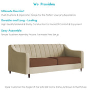 Mobius 3 Seater Sofa Set for Living Room (Cream Brown Colour Sofa) Premium Fabric Sofa for Living Room