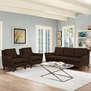 Slove 3 +1 + 1 Seater Sofa Set for Living Room | Color - Cream Black | Premium Fabric Sofa