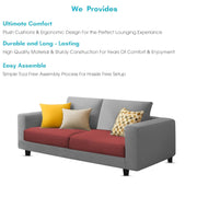 Minta 2 Seater Sofa Set for Living Room (Maroon Grey - Colour Fabric) Premium Fabric Sofa Set for Living Room