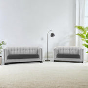 Casaliving Sinclair 3+1+1 Seater Sofa Set for Living Room (Blue Black Colour) Premium Fabric Sofa