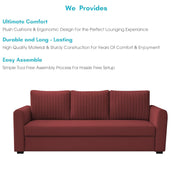 Clifton 3 Seater Sofa Cum Bed for Living Room (Maroon Fabric) Premium Fabric Sofa