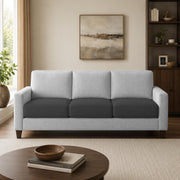 Casaliving Gladino Modern Velvet Fabric Sofa, Tufted Design Upholstered 3 Seater Sofa Set for Living Room, Premium Velvet Fabric Sofa (Black)