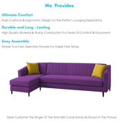 Neyami LHS 6 Seater L Shape Sofa Set for Living Room (Purple) Premium Fabric Sofa Set