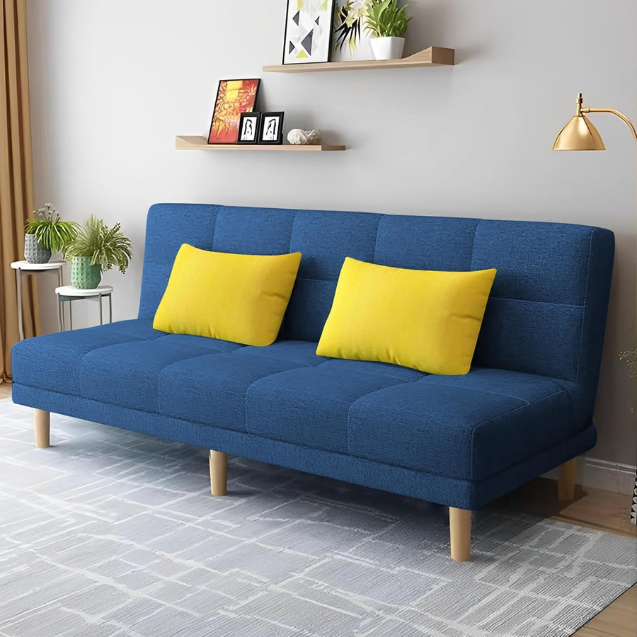 Casaliving Broden 3 Seater Sofa Cum Bed for Living Room (Blue Colour Fabric) Premium Fabric Sofa Cum Bed for Living Room