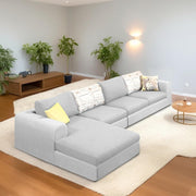 Badger LHS 6 Seater L Shape Sofa Set for Living Room (Black Fabric) Premium Fabric Sofa