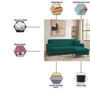 Valkyrie 4 Seater L Shape Convertible Sofa Set for Living Room, 3 Seater & Ottoman Modular Sectional Couch for Small Space (Pine Colour) Fabric
